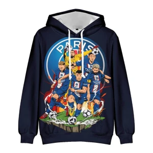 Bluza dziecięca 3D Piłkarze PSG Rozmiar 100-160      