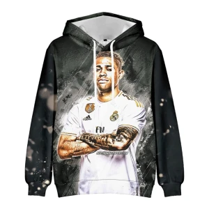 Bluza dziecięca 3D Piłkarze Real Madryt Rozmiar 100-160 