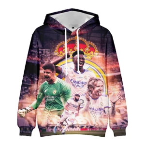 Bluza dziecięca 3D Piłkarze Real Madryt Rozmiar 100-160  