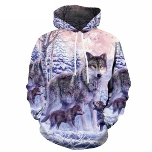 Bluza dziecięca  3D WILKI Rozmiar 100-160 